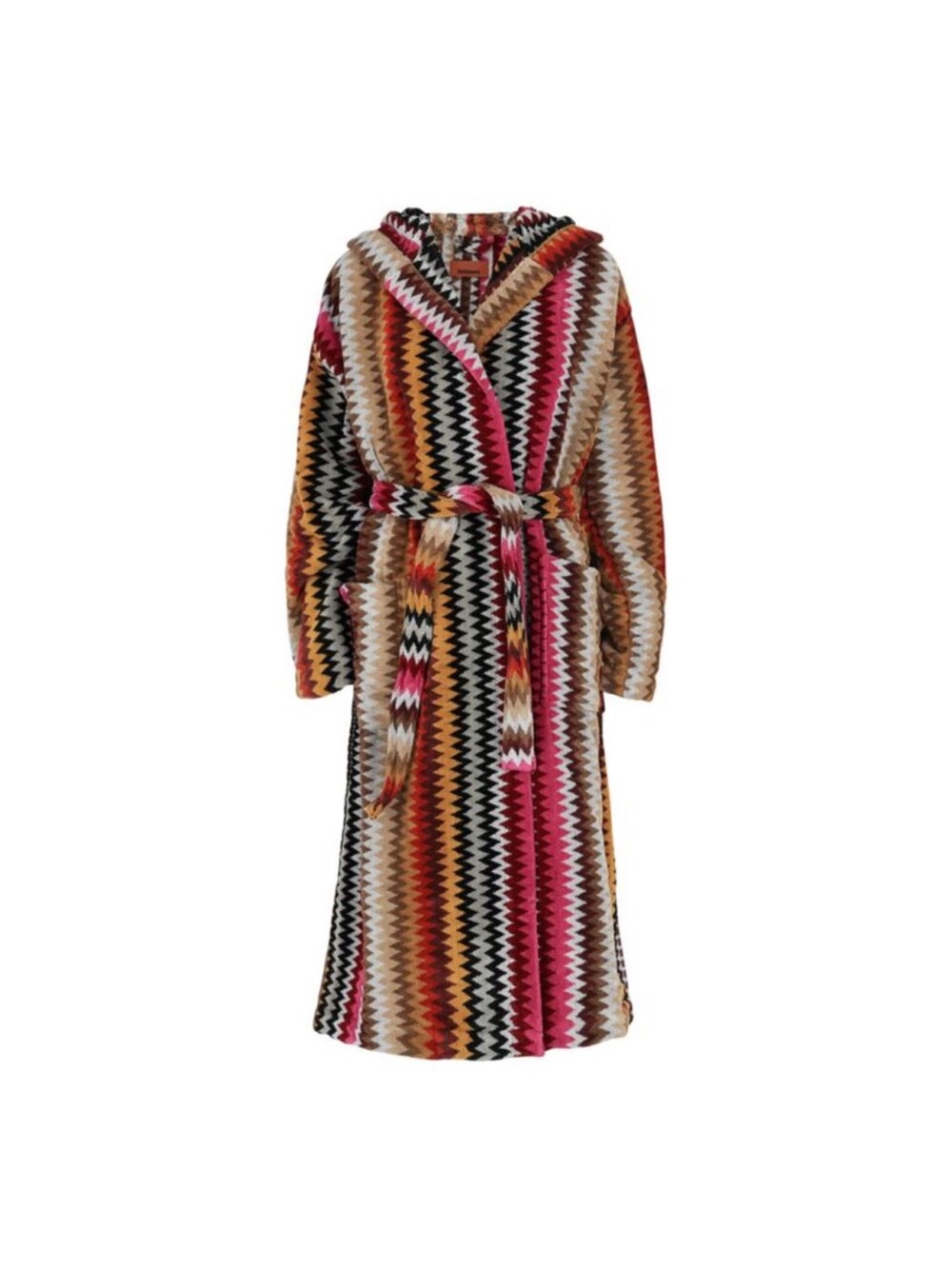 🦁 MISSONI Multicolor Zigzag Knit Bathrobe made in Portugal Robe multicolor